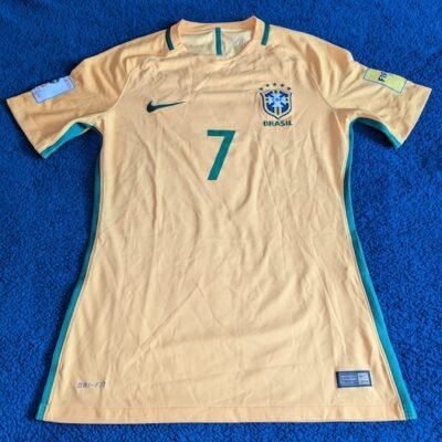 BRAZIL NATIONAL TEAM JERSEY MATCH WORN QUALIFICATION GAMES