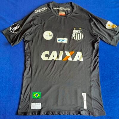 SANTOS TEAM JERSEY MATCH WORN GOALKEEPER VANDERLEI